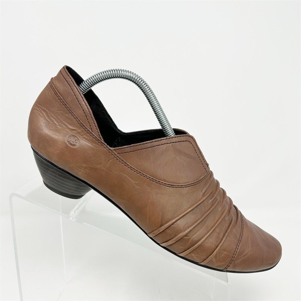 Josef Seibel Tina Booties Womens Brown Slip-On Ruched Low Block Heel Size 42